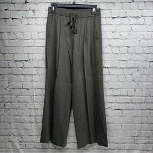 Olive Green Wide-Leg Pants Sz 4 wool blend
